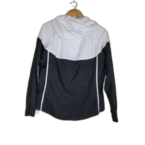 Nike Women's Hoodie Windbreaker Black & White Jacket - Small - Picture 2 of 7